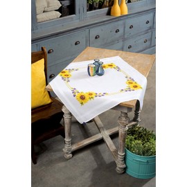 Vervaco Embroidery: Tablecloth: Sunflowers, 100% Cotton, Multi-Colour, 40 x 2 x 20 cm