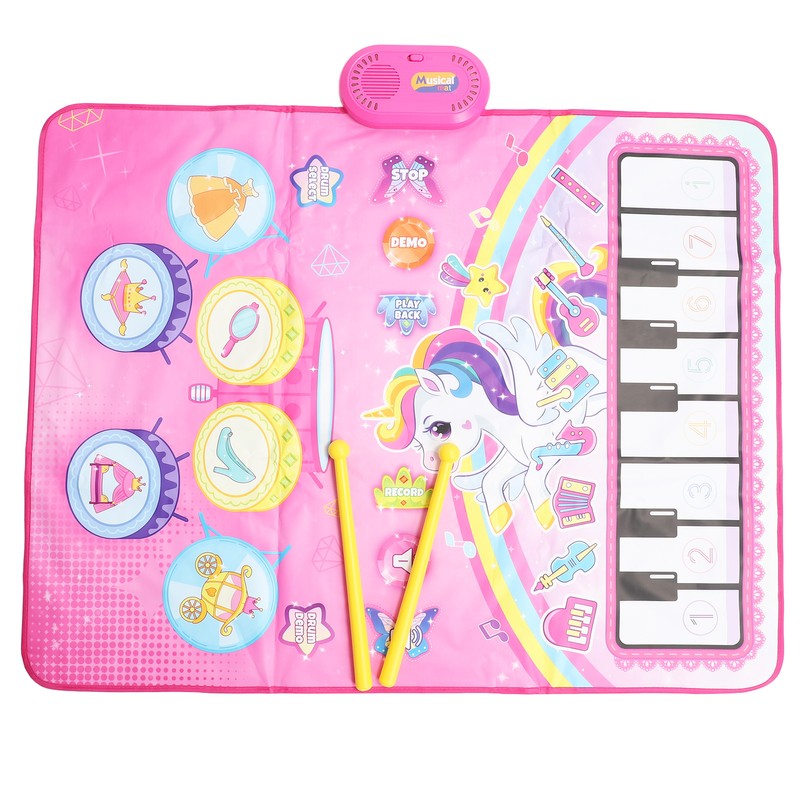 Baby Piano Mat Bright Color Pattern Educational Piano and Drum