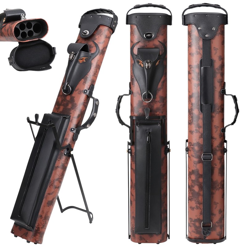elraxw 2x4 Hard Pool Cue Case with Stand 2B4S Pool