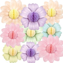 Pack of 9 Birthday Decoration Girls Honeycomb Balls, FORMVERSITY Decoration Children's Birthday Decoration Woman Party Decoration Paper Flower, Decoration Birthday Girl Birthday Decoration Colourful