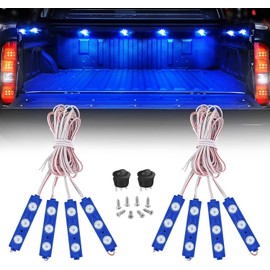 Nilight 8PCS Truck Pickup Bed Light 24LED Cargo Rock Lighting Kits with Switch