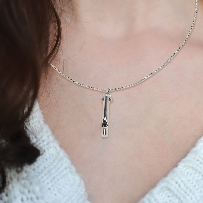Whistle Pedant Necklace Reduce Anxiety Cylindrical Deep Breathing Stress Relief
