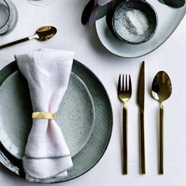 Cuff Brushed Gold Napkin Rings Set of 80, Modernist Napkin Ring Holder for Wedding, Banquet, Metallic Adornment for Table Settings, Glossy Serviette Buckles Decor