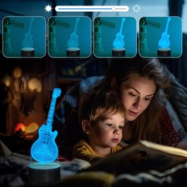Attivolife Guitar Lamp Gift Electric Guitar 3D Night Light with Remote Control + Timer 16 Color Changing Desk Lamp Kids Room Decor Plug in Best Cool Xmas Birthday for Musical Lover Boy Girl Men