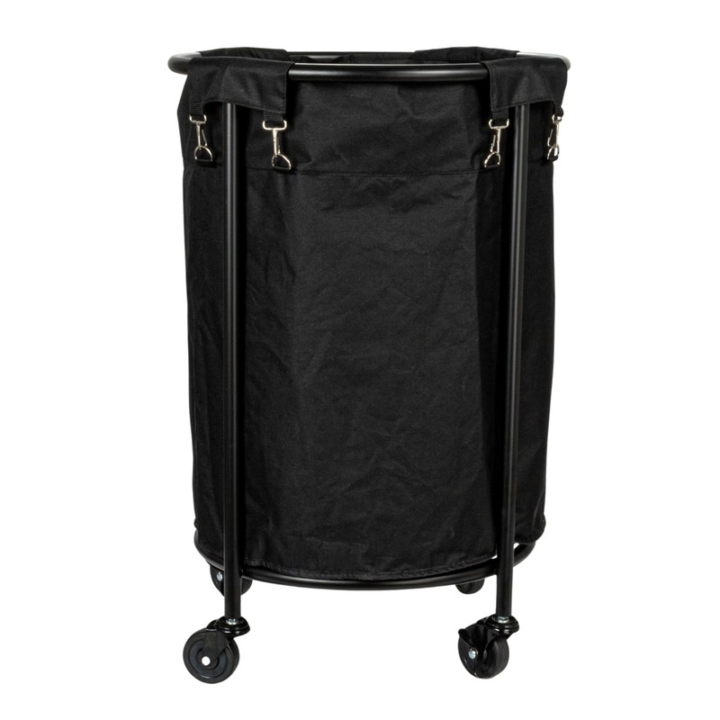 Household Essentials Round Laundry Hamper, Metal Frame with Wheels, Heavy