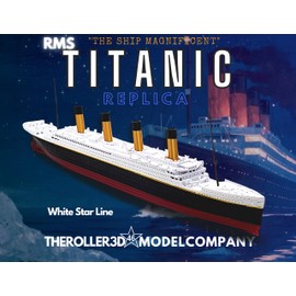TheRoller3d RMS Titanic Model Ship 1 Ft Long Assembled, Historically Accurate Titanic Replicas