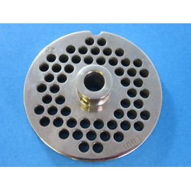 #22 Meat Grinder Plates with Hubs - Cozzini Cutlery Imports - Choose Your Size (1/4 in. - 6mm - Large Burger Grind)