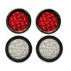 2 Red + 2 White 4" Round Led Stop Turn