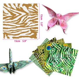 Square Origami Paper 6x6 Double Sided 50 Sheets 50 Colors 70GSM Origami Kit Japanese Chiyo Easy Fold Arts Crafts DIY Handwork Beginner Animal Fur