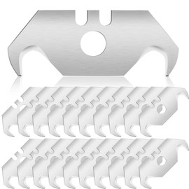 Utility Hook Blades Steel Hook Razor Blades Knife Blades for Roofing and Carpet with Plastic Box (90 Pieces)