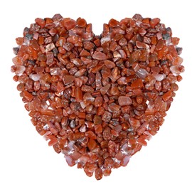 ideayard Red Agate Tumbled Crystal Chips 0.95lb Natural Irregular Shaped Crushed Quartz Stone Healing Stones Home and Office Desktop Decorative