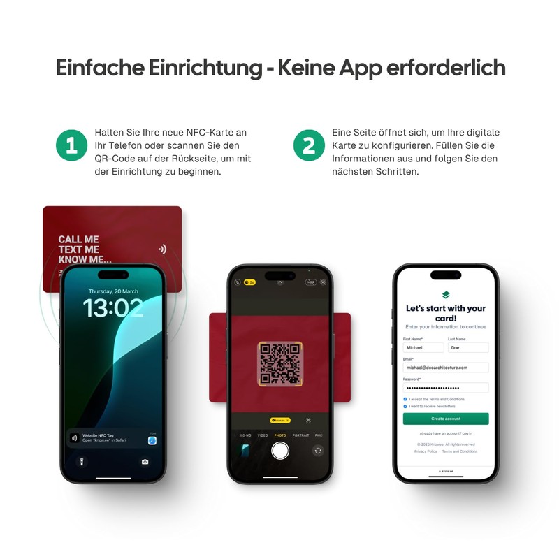 KNOW.EE Digital Business Card NFC Smart Networking Card + QR