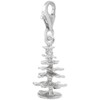 Sterling Silver Christmas Tree Charm with Lobster Claw Clasp, Charms