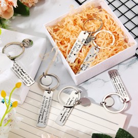 Leitee 12 PCS Thank You Keychain Gift Appreciation Keychain Employee Appreciation Gifts for Coworker Teacher Men Women(Small Rectangle)