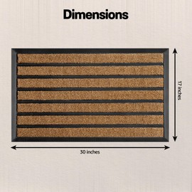 Extra Durable Door Mat - Dirt Trapping Outdoor Welcome Mats - Non-Slip Entrance Mats - Low Profile Front Doormat - Indoor (Light Brown, 30'' x 17'')