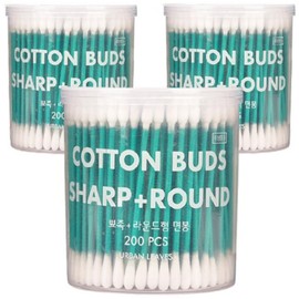 Milia swab, micro pointed cotton swab, acne toothpick, cotton swab, 200 pcs, 3 pcs. / 비립종 면봉 마이크로 뾰족 면봉 여드름 이쑤시개 면봉 200개입 3개