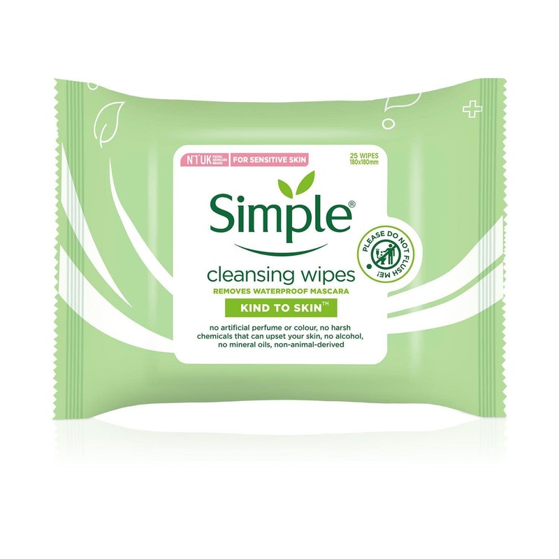 Simple Facial Cleansing Wipes Kind to Skin Sensitive 25's (2