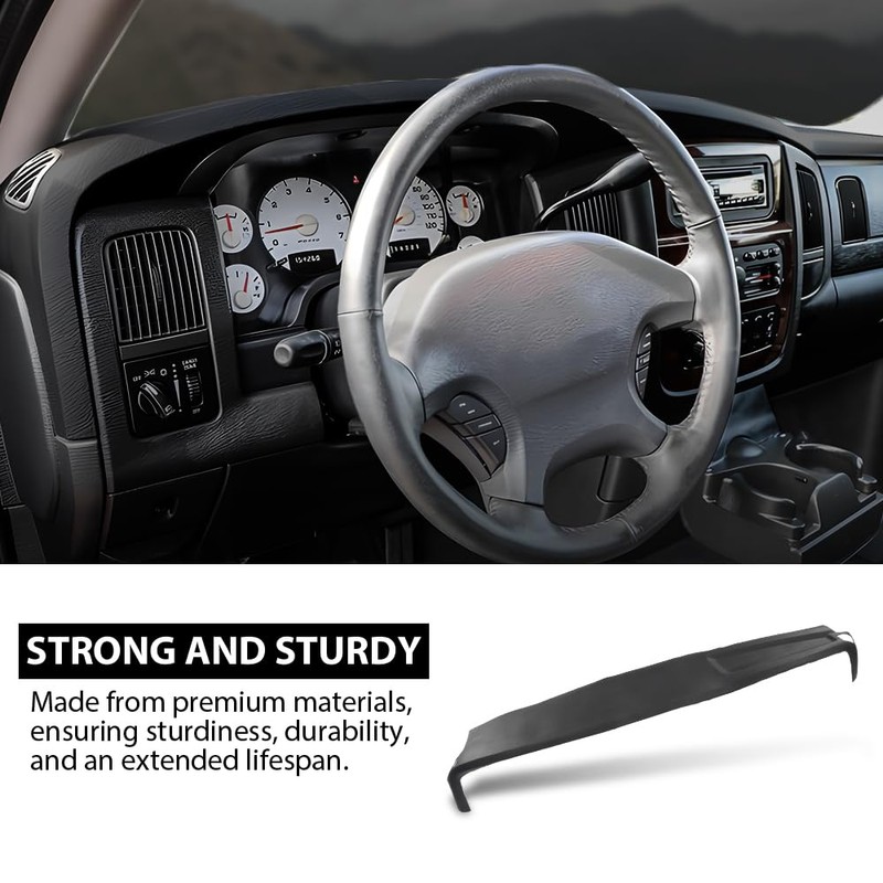 LQI TPE Dashboard Cover, Compatible with Dodge Ram 1500 2002-2005/Dodge