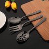 JASHII 5-Piece Black Hammered Flatware Hostess Set Stainless Steel Serving