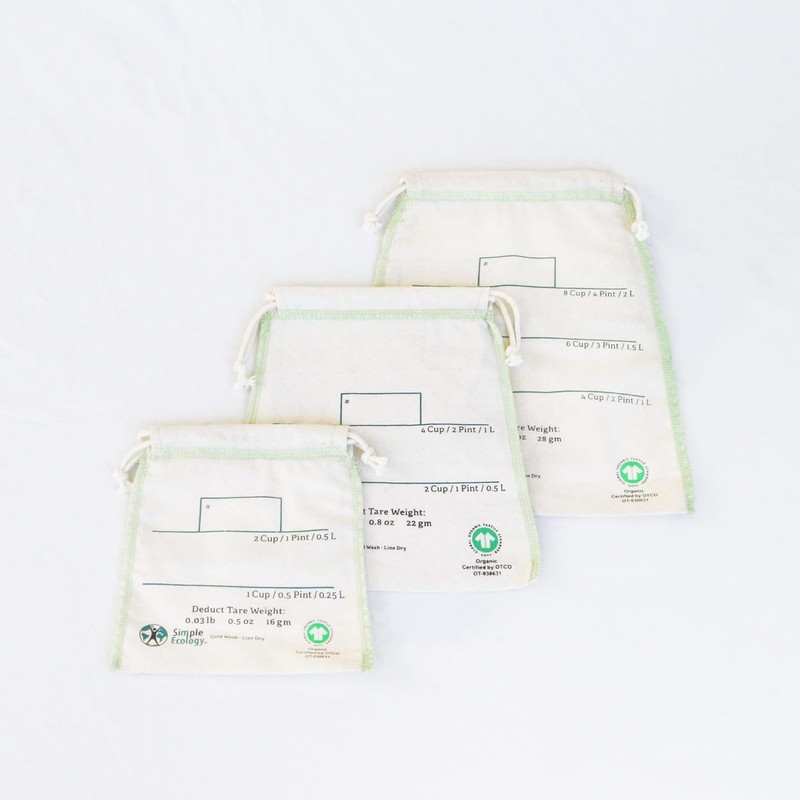 Simple Ecology Organic Cotton Reusable Bulk Bin Bags - Small