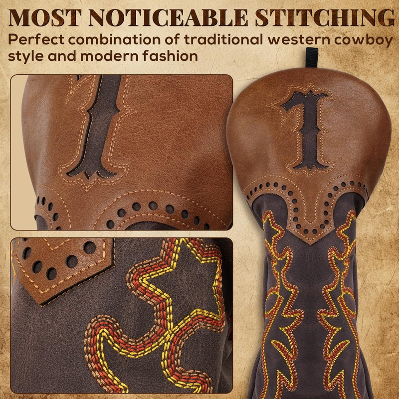 Craftsman Golf Cowboy Western Retro Brown Durable Golf Driver Headcover