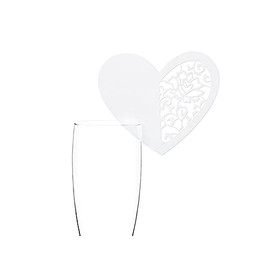 PartyDeco Visitenkarte Herz auf Gläsern für den Tisch Vignetten Namenskarten Namensschild Tischnummern Visitenkarten für Sitze Tischdekorationen Platzkarten Gast Tisch für Hochzeiten