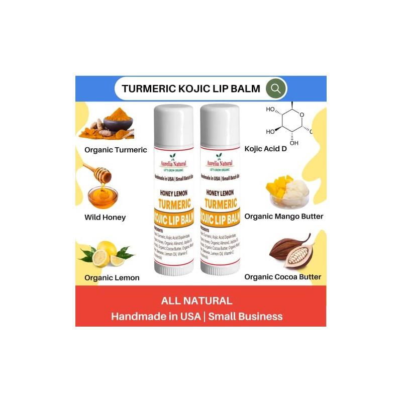 Turmeric Kojic Lip Balm - Qty 2