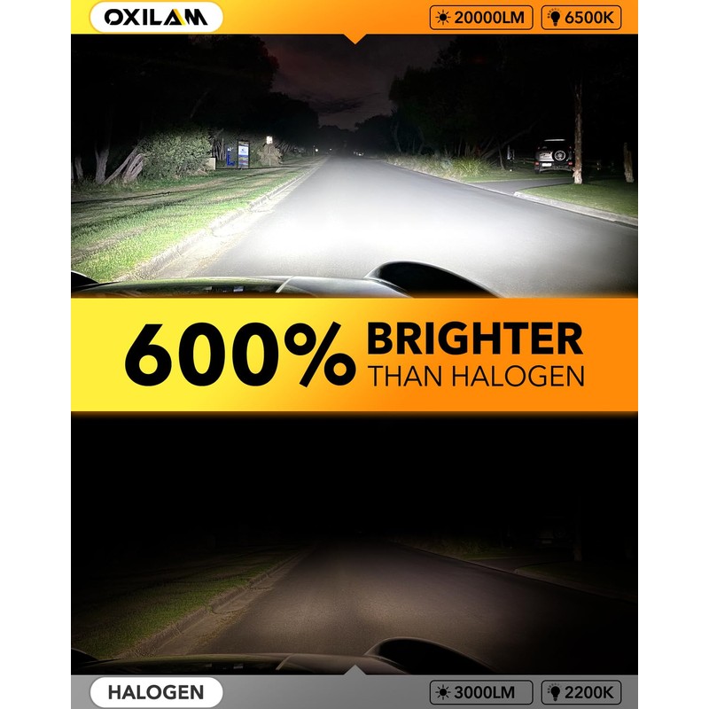 OXILAM H11 Bulb, H8 H9 Fog Light Bulb, 6500K Light