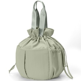 Hafmall Insulated Lunch bag for Women, Large Lunch Box Drawstring Lunch Tote Cooler for Picnic Office Outdoors, Green