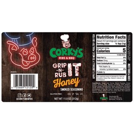 World Famous CORKY'S HONEY DRY RUB From the Legendary Corkys in Memphis - 11oz Shaker Bottle