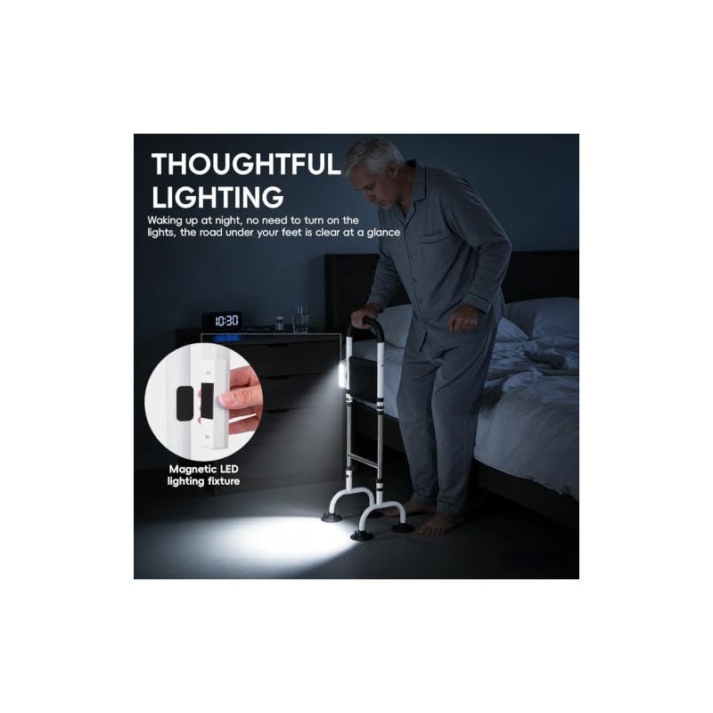 Standing Aid for Seniors with Soft Foam Handrail and Light,