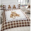 Rapport Home Hug Me Teddy Bear Checkered Reversible Cream Single