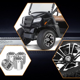 CLUBRALLY Universal Golf Cart ITP SS Wheel Center Cap Cover, 8,10,12 Inch Push in Style Chrome Center Hub Caps for Club Car EZGO Yamaha Golf Cart Wheel-4 Packs (Height 3.21" / Outer Diameter 2.75")