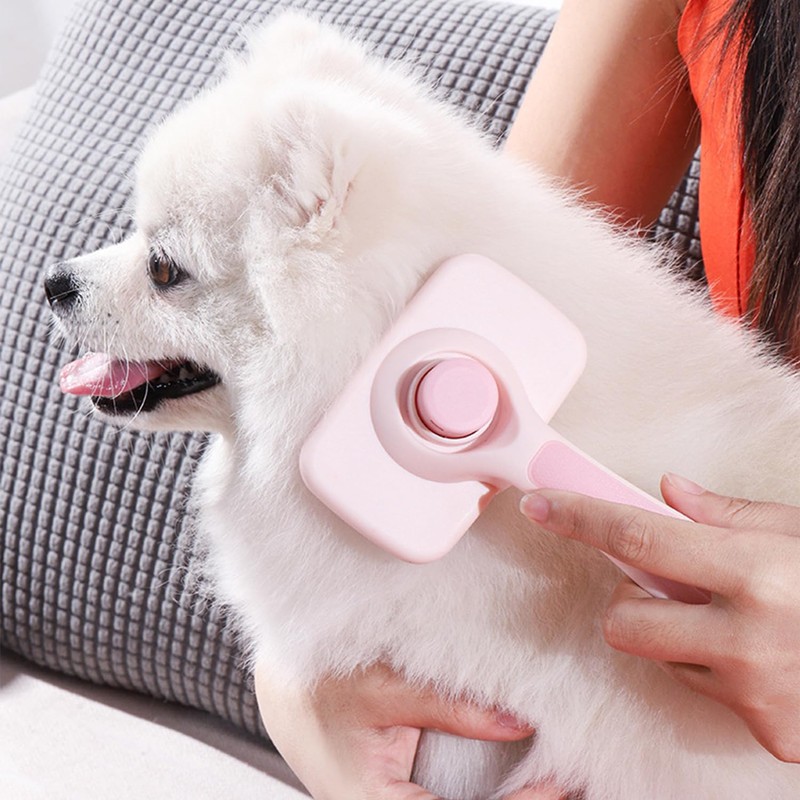 Pet Hair Removal Brush for Homes with Shedding Animals (Pink)