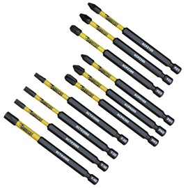 10 x SabreCut SCRK89 89mm PZ1 PZ2 PZ3 PH1 PH2 PH3 TX20 TX25 TX30 TX40 Magnetic Impact Screwdriver Driver Bits Set Pozi Pozidrive Phillips Torx Compatible with Dewalt Milwaukee Bosch Makita etc