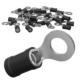 Auprotec Ring Terminals, 0.5 - 6.0 mm² Hole Diameter, M3 - M12 Partially Insulated PVC Crimp Cable Connector Made of Tin-Plated Copper