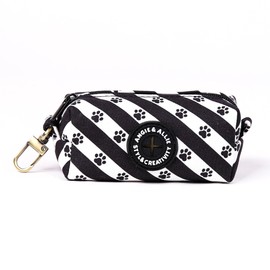 Organic Cotton Dog Poop Bag Holder for Leash Brass Hardware Waste Bag Dispenser Pet Waste Management Solution