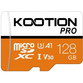 KOOTION MicroSD Card, 128 GB TF Card with SD Adapter, Class 10 UHS-I Memory Card, SDXC, Micro SD Card, U3, A1, V30 Ultra High Speed Transfer, Smartphones, Drive Recorder, Digital Camera, Turbread, PC,
