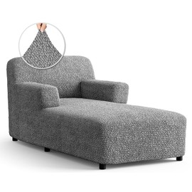 PAULATO BY GA.I.CO. Chaise Lounge Cover - Lounge Sofa Slipcover - Soft Polyester Fabric Slipcovers - 1-Piece Form Fit Stretch Furniture Slipcover - Microfibra Collection - Ash (Chaise Lounge)
