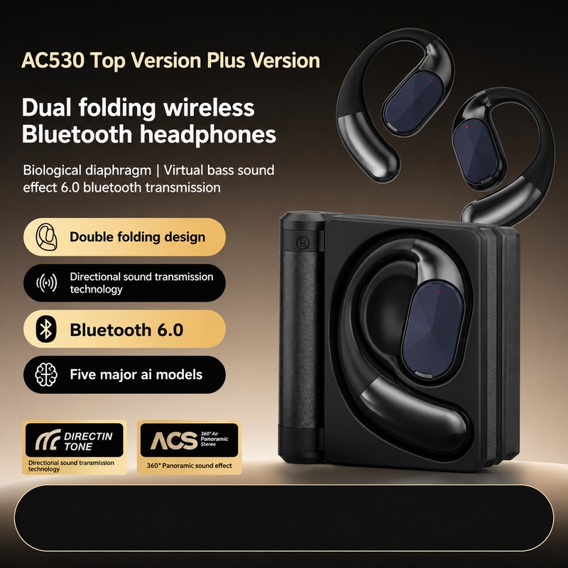 Open-Ear Bluetooth Translation Earbuds – Ear-Hook Headset with AI App