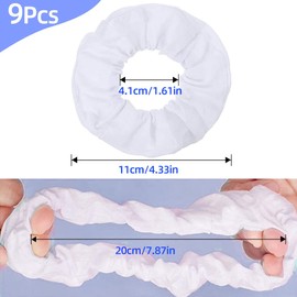 YSYZM Scrunchies Set, 9 Pieces Scrunchies White for Dyeing, Hair Scrunchie Cotton for Girls and Women