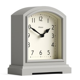 Jones Clocks® Tavern Mantel Clock - Traditional/Classic Design - Bedroom Clock - Living Room Clock - Office Clock - Mantel Clock - Desk Clock - Shelf Clock - Small Clock (Dark Grey)