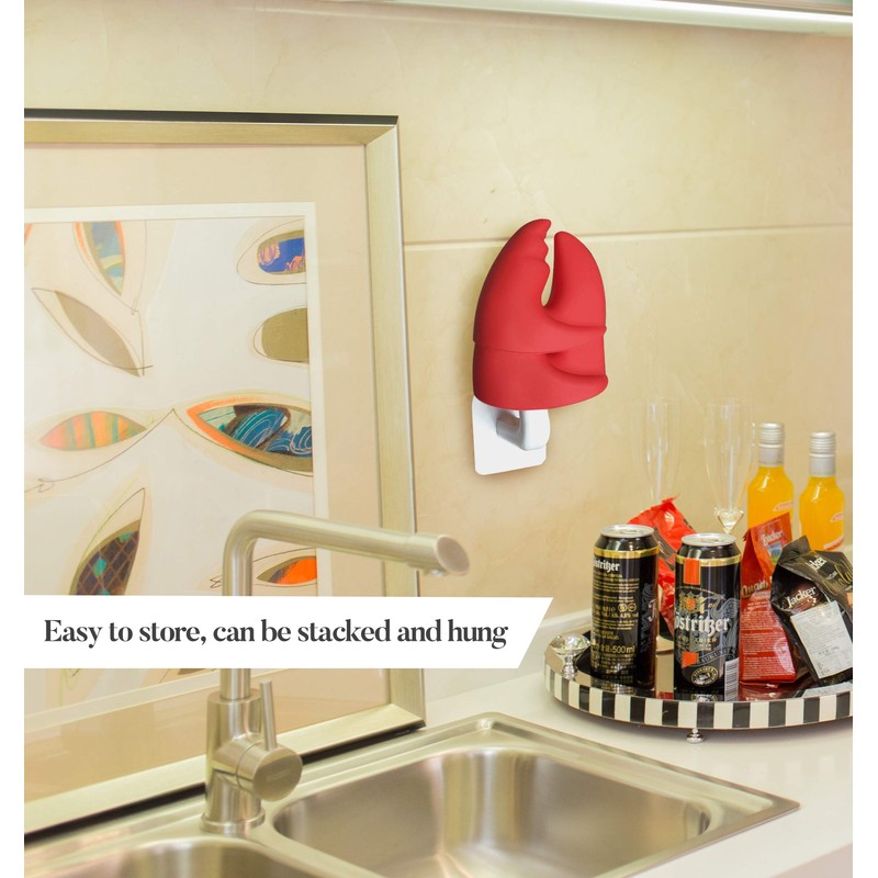Anti-Scald Oven Gloves,Red Silicone Oven Glove Set,Lobster Claw Pot Holder,