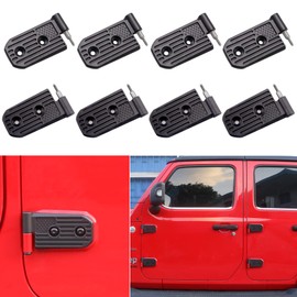 BESTAOO Door Hinge Kit for 2018-2024 2025 Jeep Wranlger JL JLU & Gladiator JT Unlimited Rubicon Sahara Sports Accessories, Aluminum Alloy, Black, 8 Piece