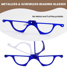 Eyekepper Handhold Magnifier Folding Reading Glasses Metalless Screwless Readers with Neck Strap - Light green +2.00