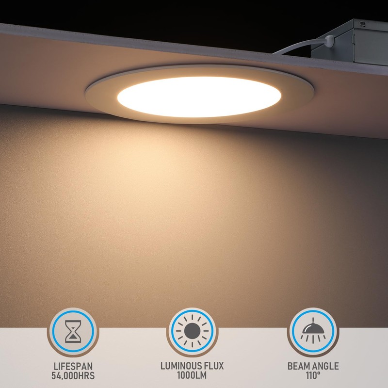 TORCHSTAR 12-Pack 6 Inch Ultra-Thin LED Recessed Lighting with J-Box,