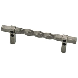 Liberty 65172PI Iron Craft Twisted Kitchen Cabinet Pull, 3-1/2 in. (89mm), Tumbled Pewter