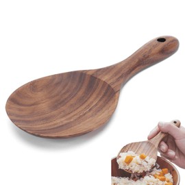 Wooden Rice Spoon,Non Stick Rice Paddle Heat Resistance Serving Spoon, Kitchen Versatile Cooking Spoons Rice Spatula Cookware
