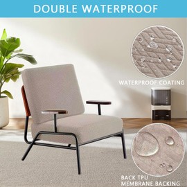 SHANNA Stretch Sofa Seat Cushion Covers Non-Slip Sofa Cover: 2-Seater Waterproof Couch Cushion Slipcovers Add Thick Outdoor Cushion Couch Slipcover Pet Friendly Furniture Protector for Couch (Khaki)