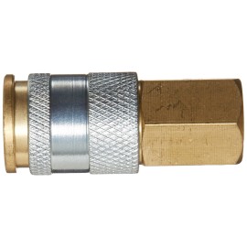 Amflo C90 Coupler, 1/4" HI FLO/HVLP, 1/4" FNPT, Brass Plated